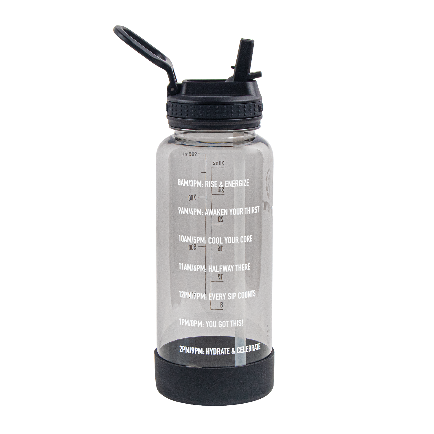 32/24 Oz Water Bottles with Removable Straw & Time Marker