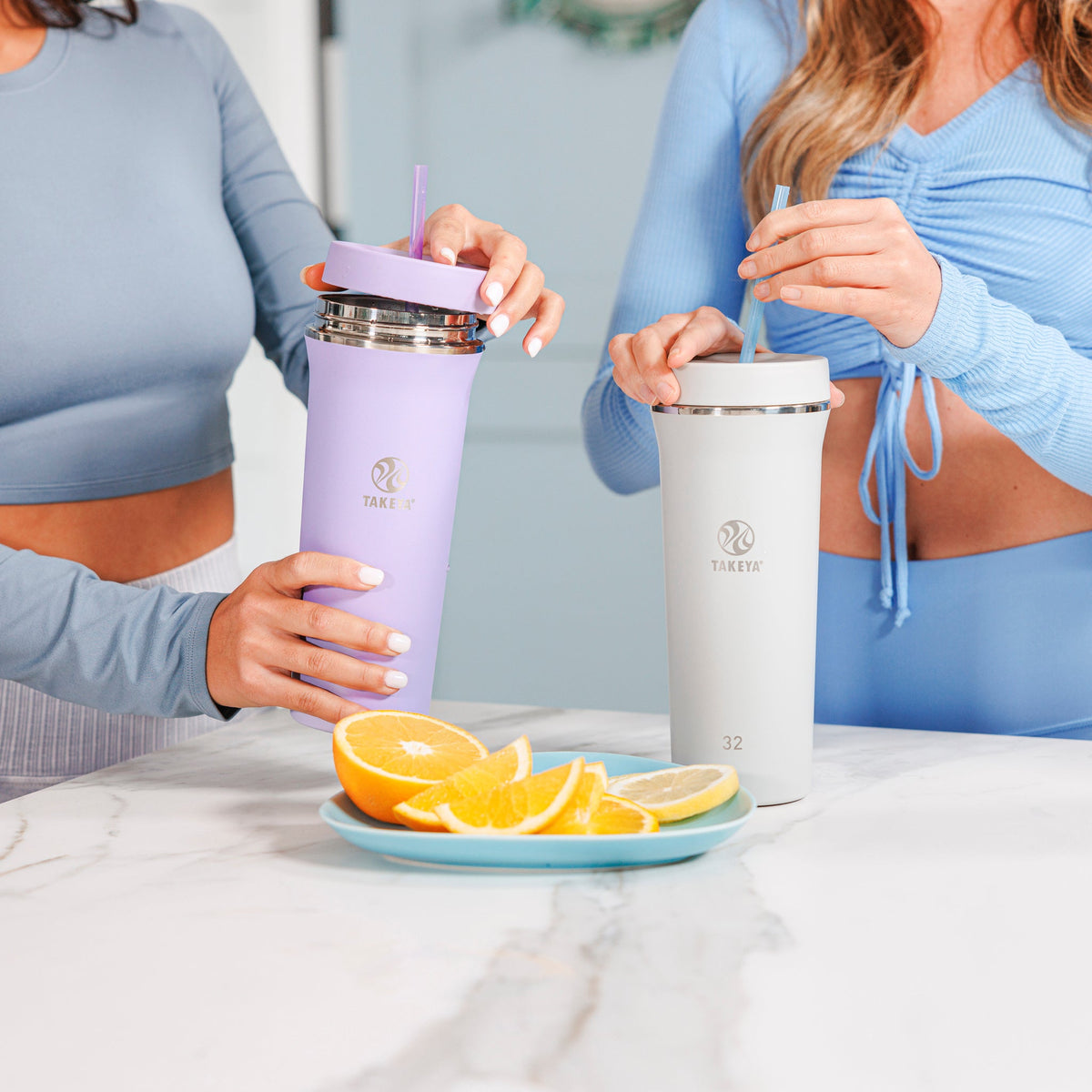 Cupture Stainless Steel Skinny Insulated Tumbler Cup with Lid and Reusable  Straw - 16 oz (Powder Blue)